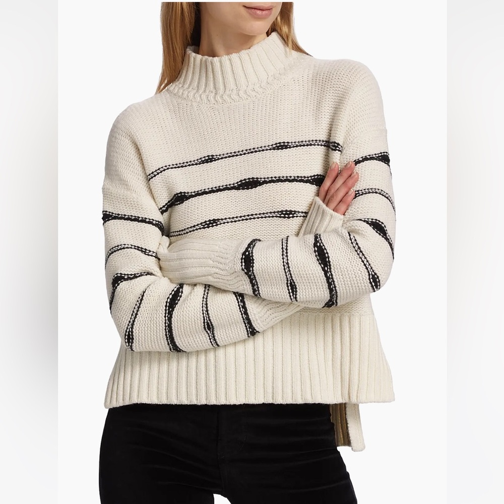 Veronica Beard Viori striped turtleneck wool sweater - Picture 2 of 12